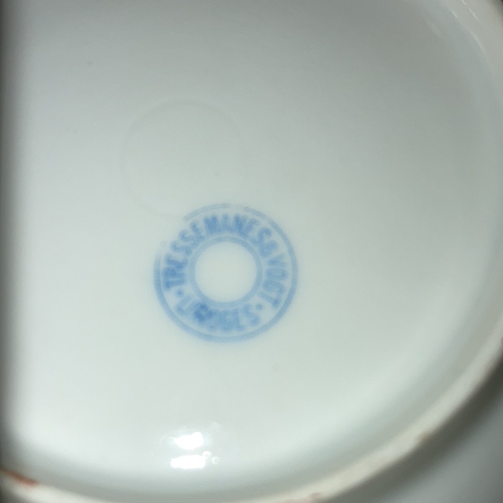 LIMOGE 5 lot sm. Bowls 1” deep w/gr., pink, blue, yel. flower sprays, - Picture 3 of 8